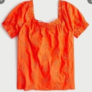 XS JCrew Square Neck Eyelet Top NWT